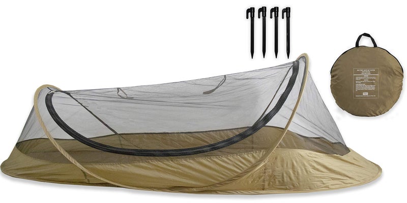 USGI Industries Bivy Tent | Lightweight Single Person Sleeping Net System for Outdoors, Camping, Survival, Hiking, Backpack | Mesh Protection (Dark Earth) - Image 1